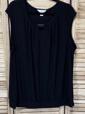 CJ Banks Pleated Sleeveless Top